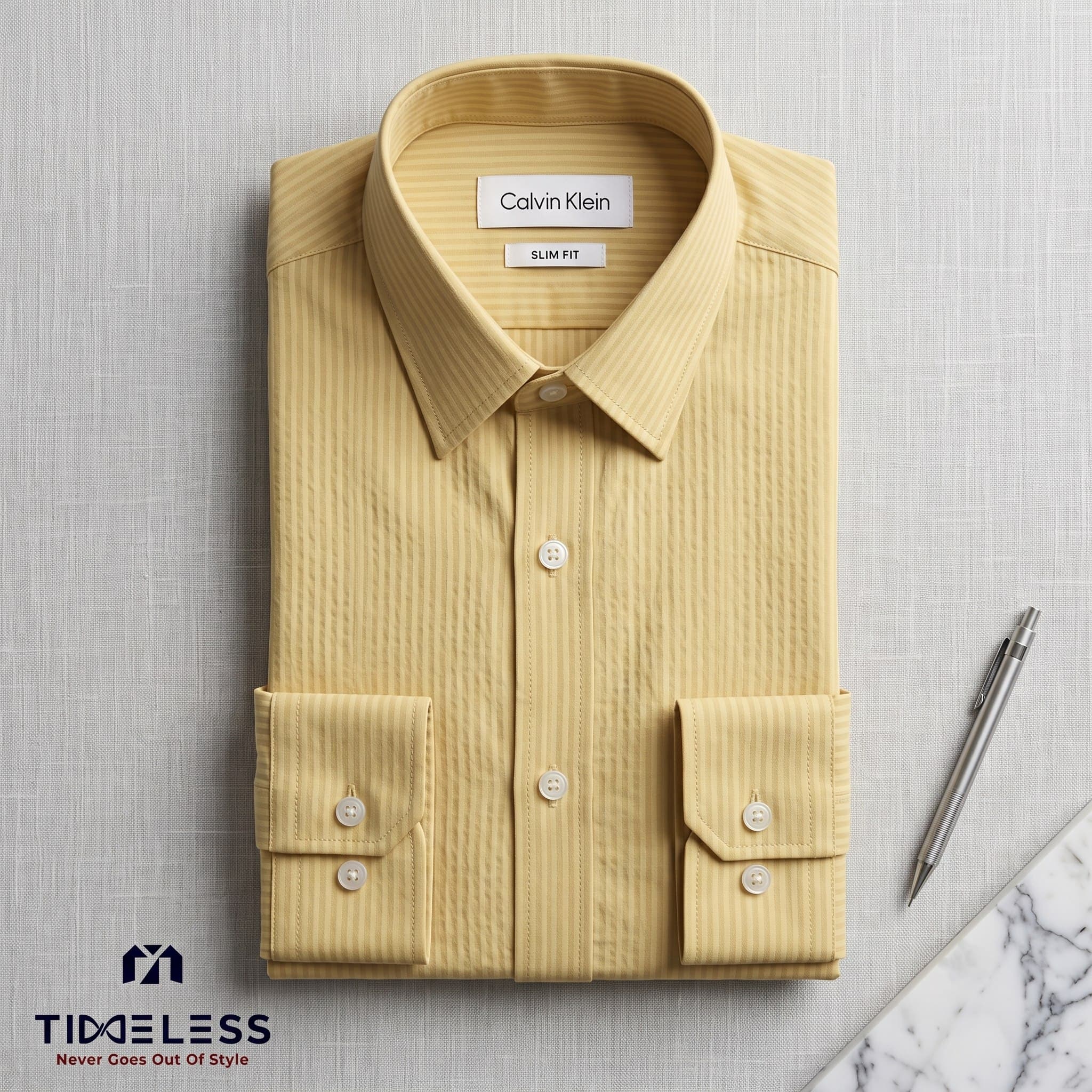 Mustard Pinstripe Formal Shirt
