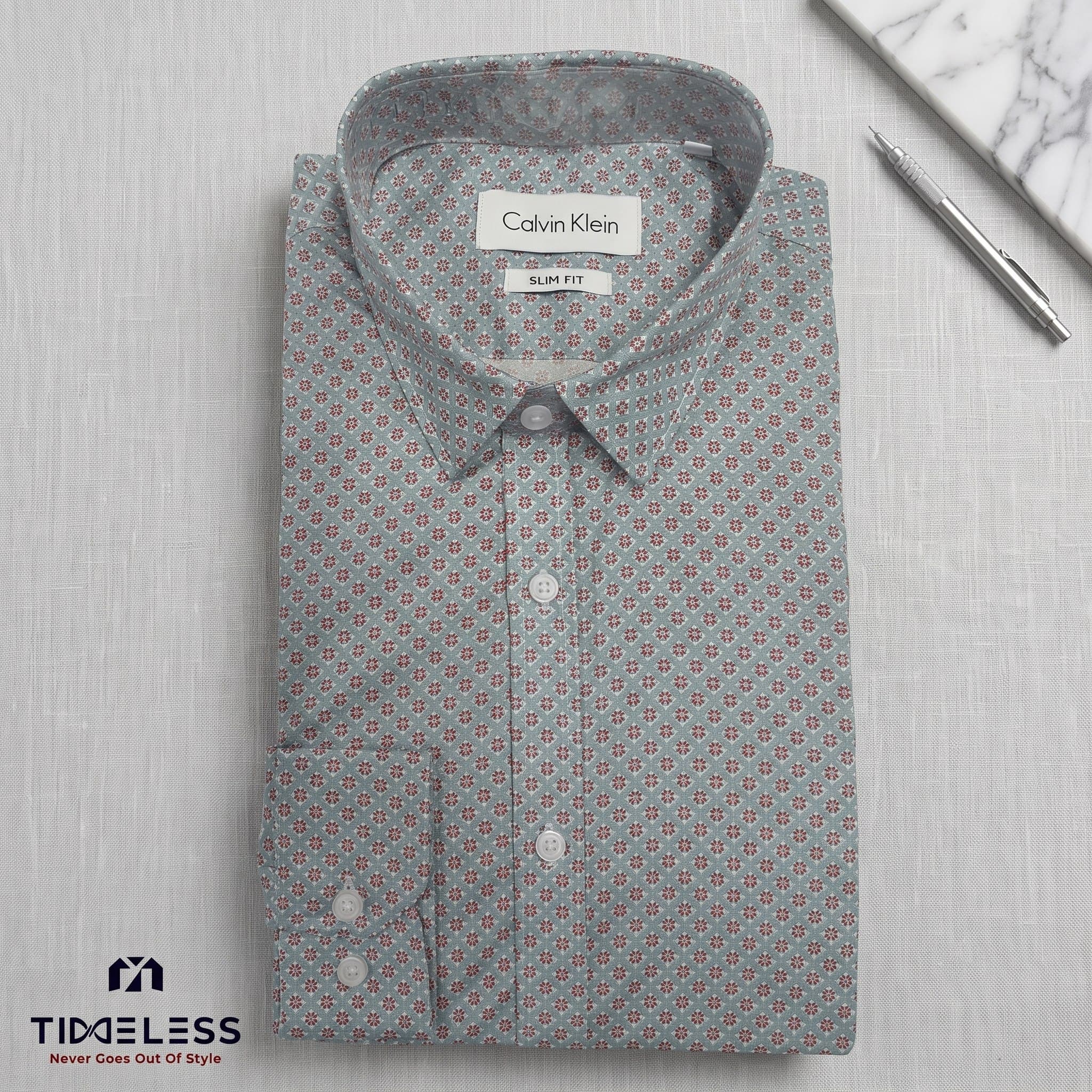 Sage Medallion Print Formal Shirt